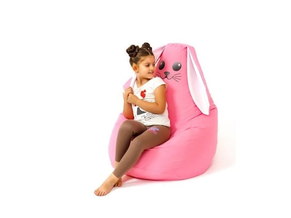 Sako taske puf Kanin pink L 105 x 80 cm