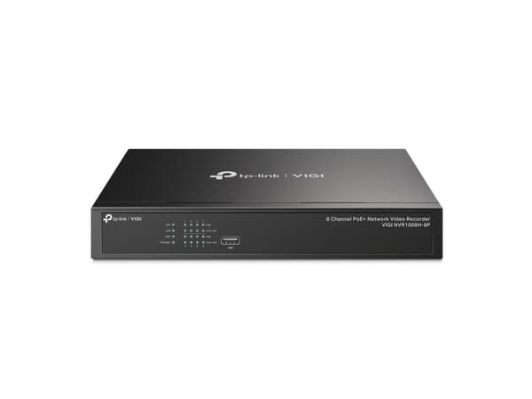 TP-Link VIGI NVR1008H-8P, 8 kanaler, 3840 x 2160 pixlar, 8 kanaler, 720p, 1080p, 1920 x 1080, 1680 x 1050, 1440 x 900, 1280 x 1024, 102 4x 768, 1280