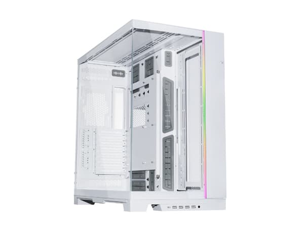 Lian Li O11 Dynamic Evo XL - Tower  - ATX - sidepanel med vindu (herdet glass) - ingen strømforsyning - hvit - USB/lyd