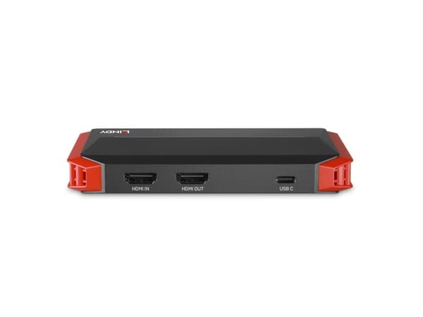 Lindy 43377, Grå, Röd, HDMI/USB 3.2 Gen 1 (3.1 Gen 1), 3840 x 2160 pixlar, 18 Gbit/s, EJ511, Akrylnitrilbutadienstyren (ABS)