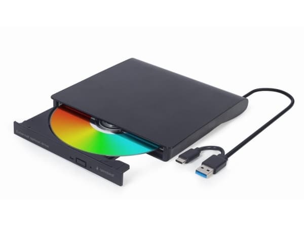 Gembird DVD-USB-03, musta, etuosa, vaaka, Kiina, DVD±RW, USB Type-C