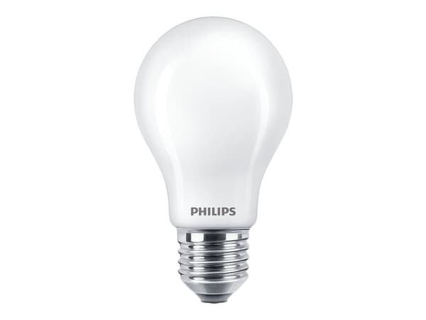 Philips LED Classic - LED-glödlampa - form: A60 - glaserad finish - E27 - 10.5 W (motsvarande 100 W) - klass D - varmt ljus - 2200-2700 K