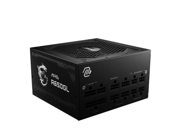 MSI MAG A650GL - Strømforsyning (intern) - ATX12V / EPS12V - 80 PLUS Gold - AC 100-240 V - 650 watt - aktiv PFC