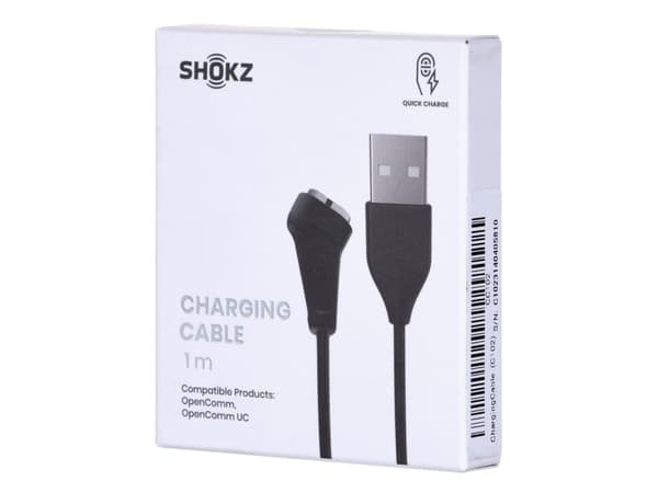 Shokz Opencomm magnetisk ladekabel 0,6m sort