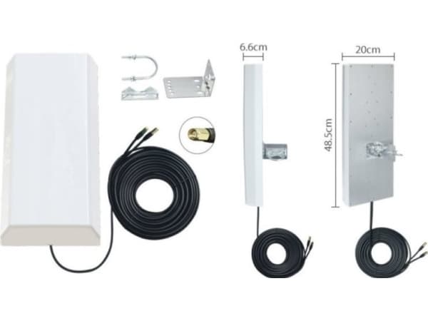 Hismart 5G/LTE/CBRS 2x2MIMO-antenne, 1,7-3,8GHz, 2x 18dBi