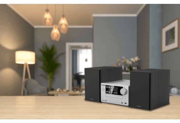Kenwood Electronics M-725DAB-S, Kodin mikroaudiojärjestelmä, Musta, Hopea, 50 W, 2-suuntainen, 75 dB, 10%