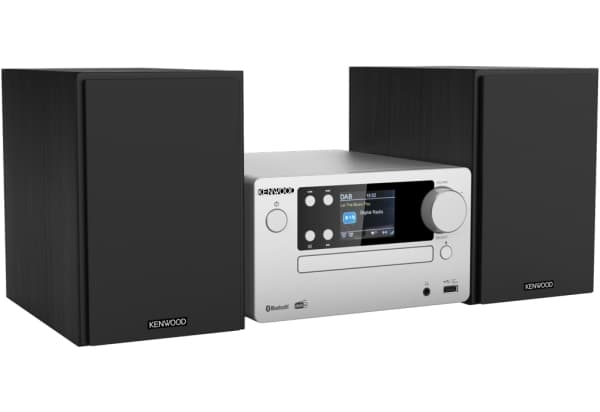 Kenwood Electronics M-725DAB-S, Kodin mikroaudiojärjestelmä, Musta, Hopea, 50 W, 2-suuntainen, 75 dB, 10%