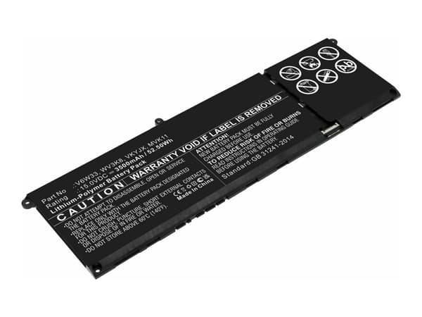 CoreParts - Batteri til bærbar PC (tilsvarer: Dell MVK11, Dell V6W33, Dell VKYJX, Dell WV3K8) - 15V - litiumpolymer - 3500 mAh - 52.5 Wh - svart