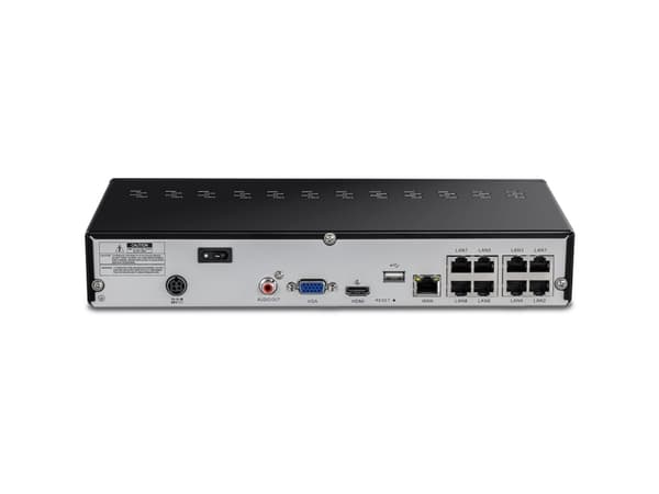 Trendnet TV-NVR1508, 8 kanavaa, 3840 x 2160 pikseliä, 15 käyttäjä (t), AAC, G.711 µ-law, H.264, H.265, 64 Mbit/s