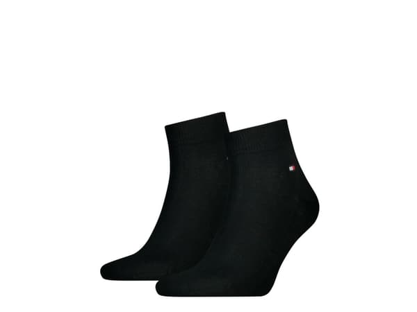 Tommy Hilfiger Quarter, Crew-sockar, Svart, Vuxen, Hankoppling, 39/42, Bomull, Elastan, Polyamid