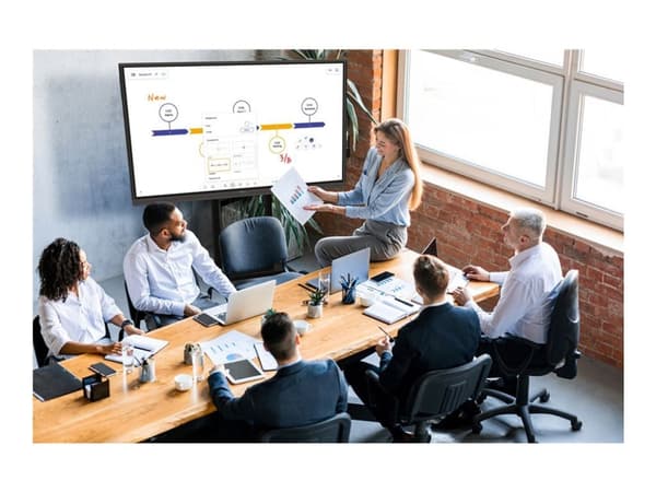 Optoma 5652RK+, Interactive flat panel, 165.1 cm (65"), LED, 3840 x 2160 pixels, Wi-Fi