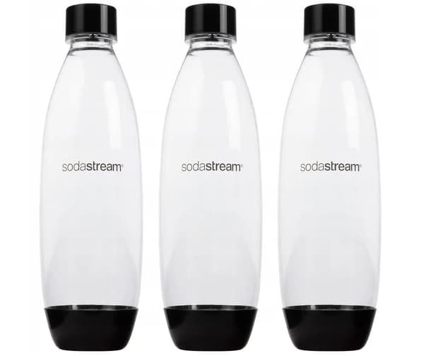 SodaStream 2260748, Karboneringsflaske, Sort, Hvit, PET, 1 l, Power, Source, Play, Spirit, Fizzi, 3 stykker