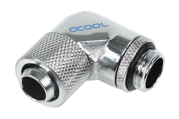 Alphacool 62367, mässing, Krom, 1/4", 90°, Hankoppling, 29 mm