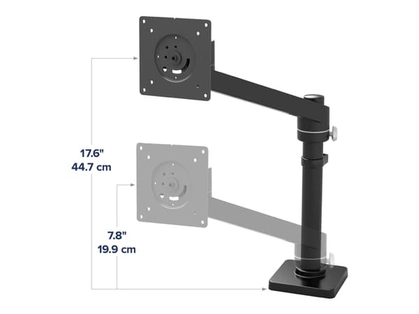 Ergotron NX - Monteringssats (vridbar arm, armuppsättning, maskinvara för tillbehör, bas, stång, pivot-fäste) - för Bildskärm - mattsvart - skärmstor