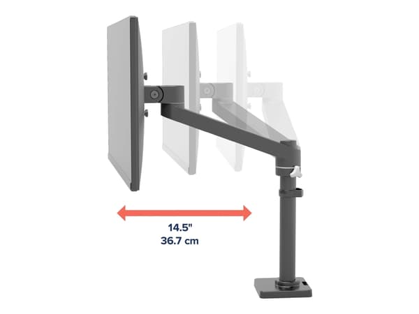 Ergotron NX - Monteringssats (vridbar arm, armuppsättning, maskinvara för tillbehör, bas, stång, pivot-fäste) - för Bildskärm - mattsvart - skärmstor Svart