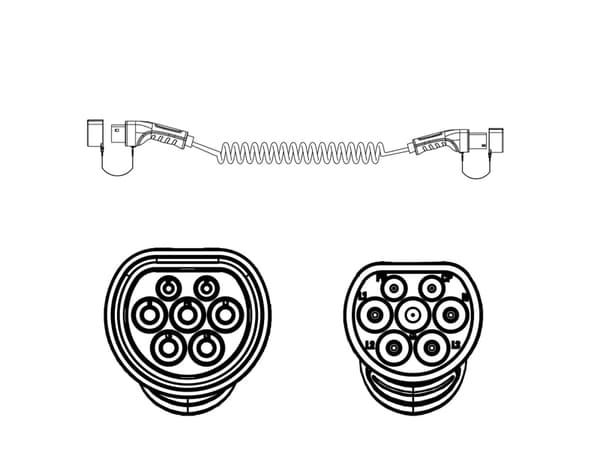 ROLINE 19080053, Svart, Typ 2, Typ 2, Rak, Rak, IP54, IP65