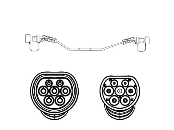 ROLINE 19080023, Sort, Type 2, Type 2, Lige, Lige, IP54, IP65