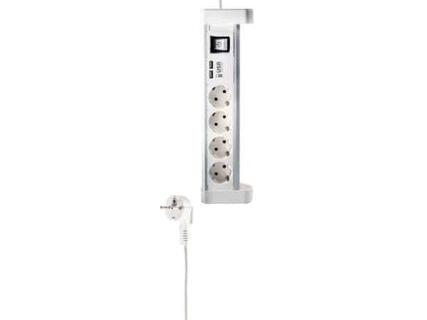 shiverpeaks BS60317-W, Grunnleggende, Aluminium, Hvit, 4 AC-utganger, 1,5 m, TÜV GS Hvit