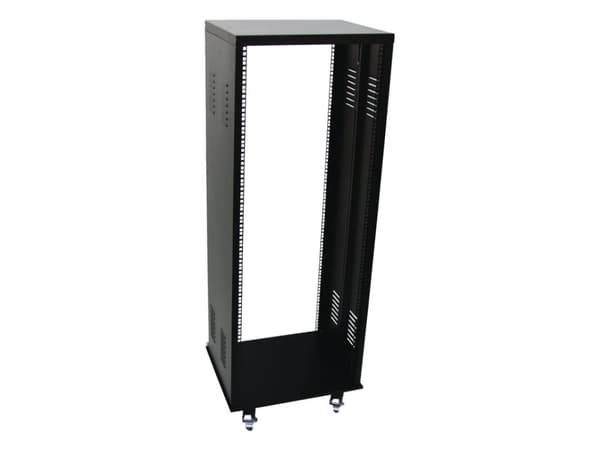 Roadinger 30103210, Itseseisova teline, 30U, 100 kg, Castor-pyörät, 33,5 kg, Musta