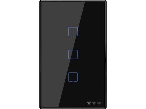 Sonoff T3US3C - 3-gang Wi-Fi Smart Wall Switch US - Black