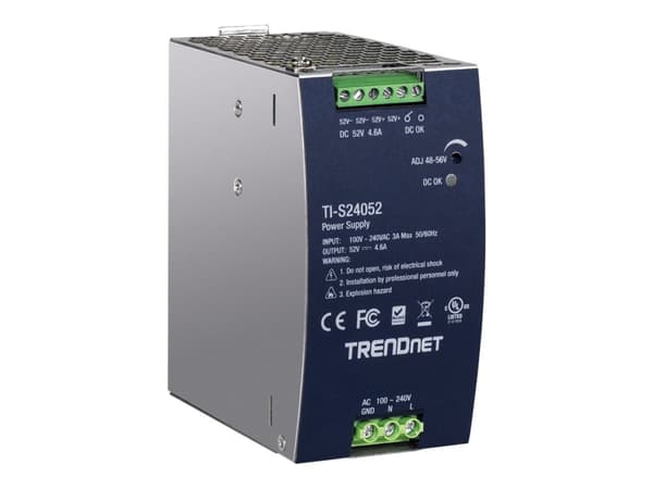 TRENDnet - Strømforsyning (DIN-skinnemonterbar) - AC 100-240 V - 240 watt - aktiv PFC - TAA-samsvar