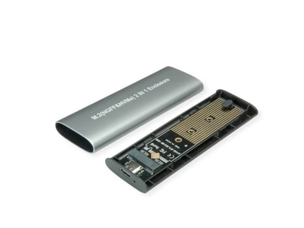 Value 16.99.4132, SSD-kabinett, M.2, USB-tilkobling, Sølv