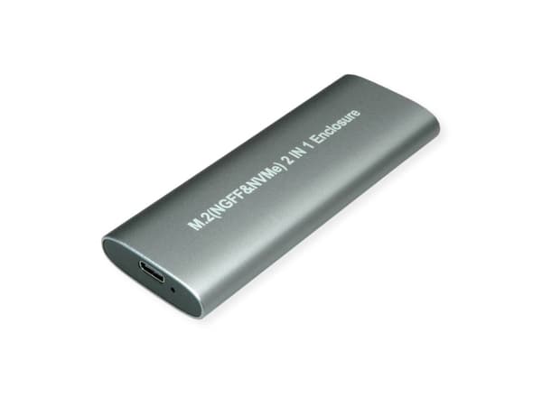 Value 16.99.4132, SSD-kabinett, M.2, USB-tilkobling, Sølv Sølv
