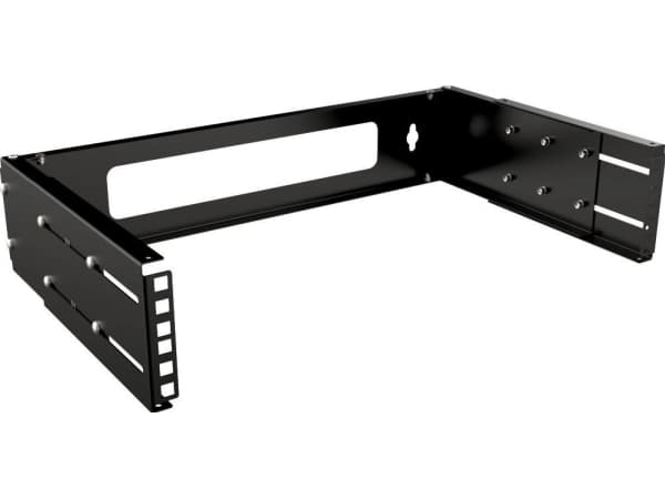 Lanview by Logon - Montering av vägghylla öppen ram - adjustable depth - svart - 2U - 19"