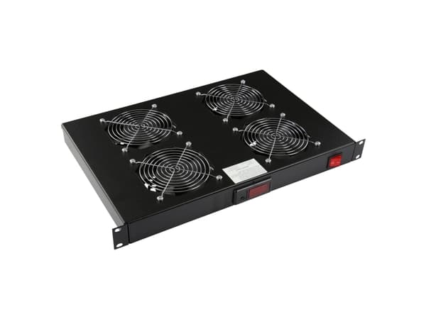 Lanview by Logon - Fläktmodul - 4 fans, digital thermostat - rackmontering - svart - 1U - 19"