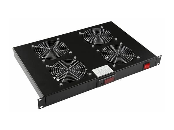 Lanview by Logon - Fläktmodul - 4 fans, digital thermostat - rackmontering - svart - 1U - 19"
