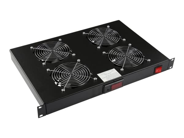 Lanview by Logon - Fläktmodul - 4 fans, digital thermostat - rackmontering - svart - 1U - 19"
