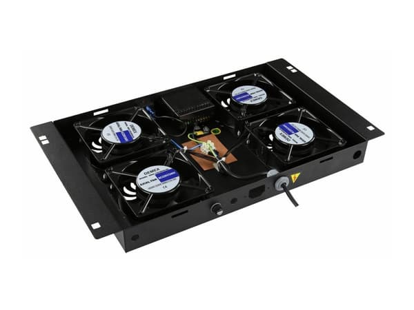 Lanview by Logon - Rackviftemodultermostat - digital - med termostat - takmonterbar - svart - 1U - 19"