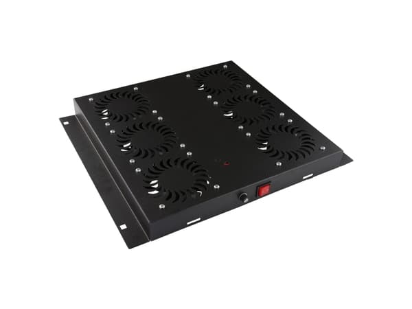Lanview by Logon - Viftemontering for racktakssamling - analog controlled - med 6 kjølevifter, termostat - svart, RAL 9005 - 1U