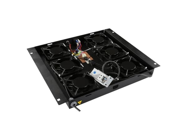 Lanview by Logon - Viftemontering for racktakssamling - analog controlled - med 6 kjølevifter, termostat - svart, RAL 9005 - 1U
