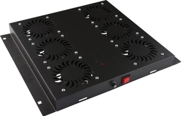 Lanview by Logon - Viftemontering for racktakssamling - analog controlled - med 6 kjølevifter, termostat - svart, RAL 9005 - 1U