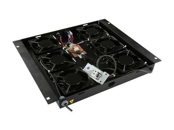 Lanview by Logon - Viftemontering for racktakssamling - analog controlled - med 6 kjølevifter, termostat - svart, RAL 9005 - 1U