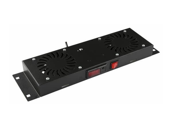Lanview by Logon - Viftemodul - digital - med termostat - takmonterbar - svart - 19"