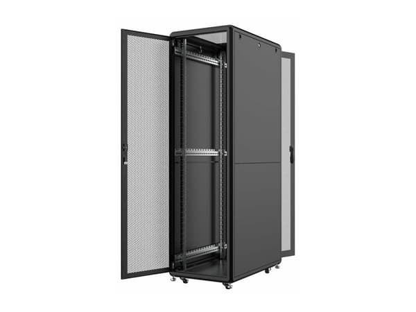 LOGON RSL42U61BL, 42U, Fristående hyllplan, 600 kg, Svart, Metall, Stål