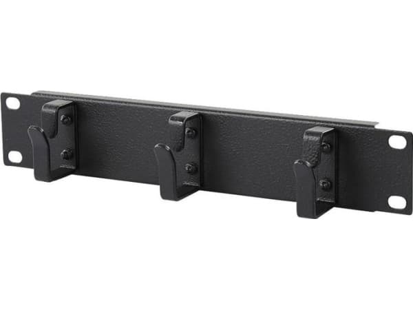 Lanview by Logon - Rackpanel för kabelhantering - hook - svart, RAL 9005 - 1U - 10" (paket om 3)