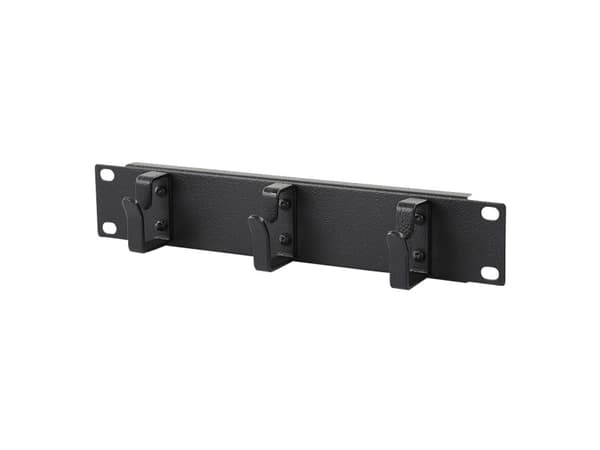 Lanview by Logon - Rackpanel för kabelhantering - hook - svart, RAL 9005 - 1U - 10" (paket om 3)
