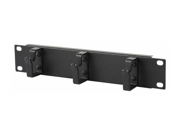 Lanview by Logon - Rackpanel för kabelhantering - hook - svart, RAL 9005 - 1U - 10" (paket om 3)