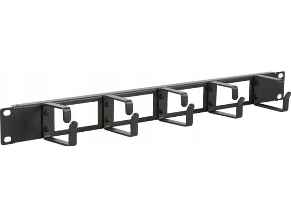 Lanview by Logon - Kabelhantering för rack - with cable entry holes - kan monteras i skåp - svart - 1U - 19"