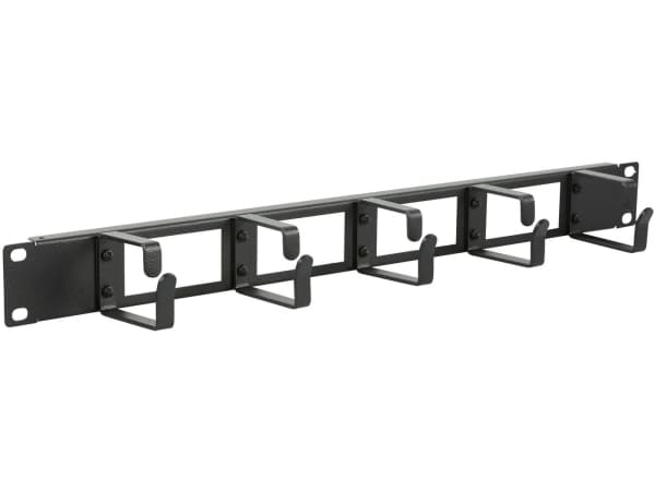 Lanview by Logon - Kabelhantering för rack - with cable entry holes - kan monteras i skåp - svart - 1U - 19"