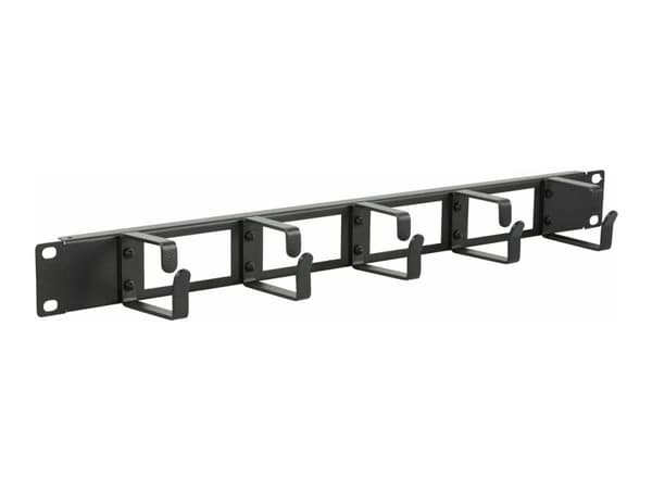 Lanview by Logon - Kabelhantering för rack - with cable entry holes - kan monteras i skåp - svart - 1U - 19"