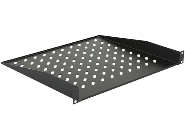 Lanview by Logon - Hylla för rack - kan monteras i skåp - svart, RAL 9005 - 1U - 19"