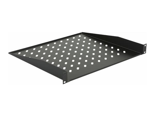 Lanview by Logon - Hylla för rack - kan monteras i skåp - svart, RAL 9005 - 1U - 19"