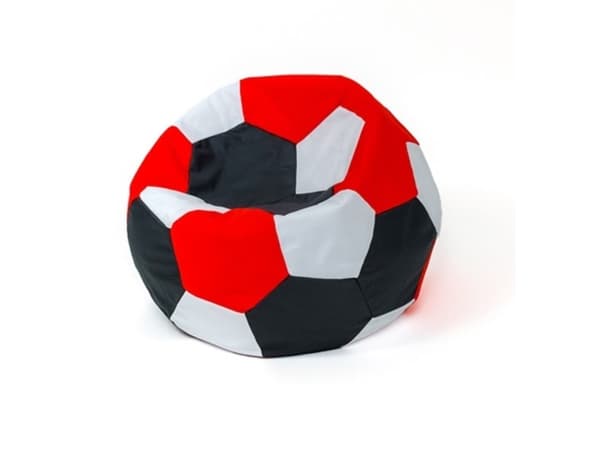 Sako taske pouffe ball hvid-sort-rød L 80 cm