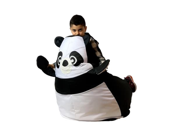 Sako taske pouffe Panda sort og hvid L 105 x 80 cm