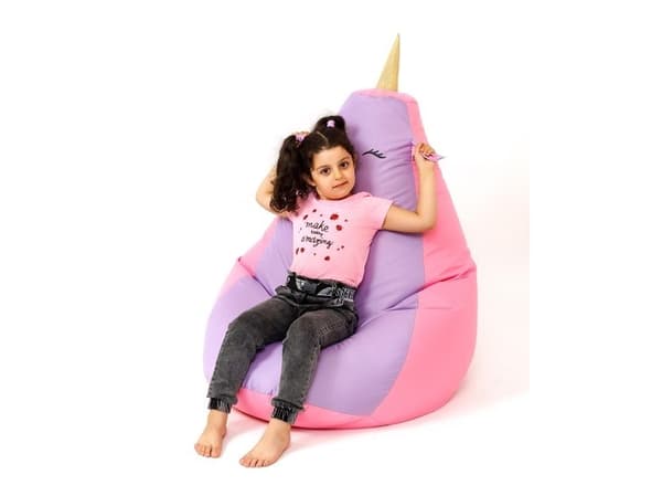 Sako taskepuf Unicorn pink-lilla L 105 x 80 cm