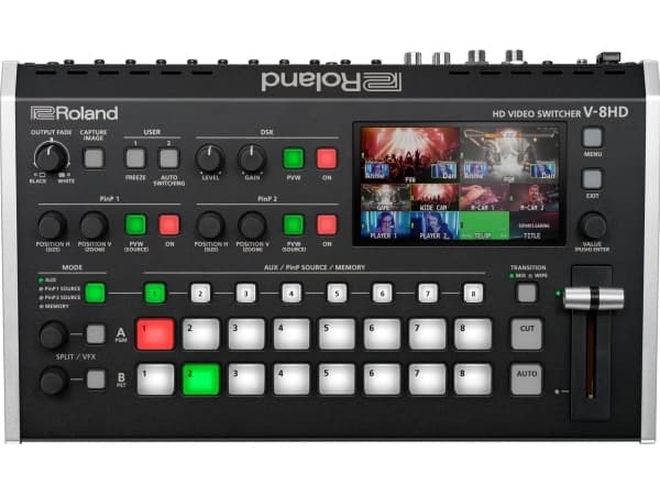 Roland V-8HD, HDMI, USB Type-A, Svart, 60 hz, 480 x 272, 640 x 480 (VGA), 800 x 600 (SVGA), 1024 x 768 (XGA), 1280 x 1024 (SXGA), 1280 x 800..., 480i